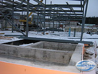 Монтаж металлического каркаса здания